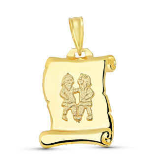 18K HOROSCOPO ORO AMARILLO GEMINIS PERGAMINO