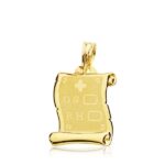 9K COLGANTE PERGAMINO ORO AMARILLO RH, 19X14 MM