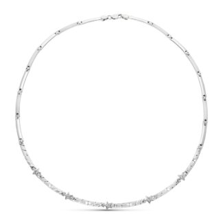 18K GARGANTILLA ORO BLANCO MATE Y BRILLO TALLADA