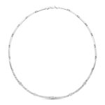 18K GARGANTILLA ORO BLANCO MATE Y BRILLO TALLADA CON CIRCONITAS