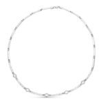 18K GARGANTILLA ORO BLANCO MATE Y BRILLO TALLADO CON CIRCONITAS