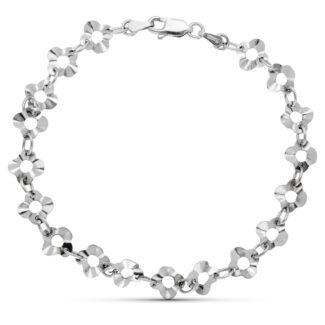 18K PULSERA ORO BLANCO MOTIVOS, 19CM