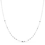 18K CADENA MACIZA ORO BLANCO DIAMANTADA 45CM 1,2 MM
