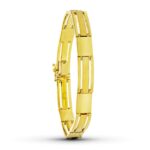 18K PULSERA ORO AMARILLO TRAMOS MATE Y BRILLO