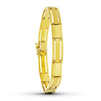 18K PULSERA ORO AMARILLO TRAMOS MATE Y BRILLO