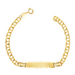 18K ESCLAVA ORO AMARILLO HUNGARA 14,5 CM PLACA CHAPA TALLADA: 26X6MM