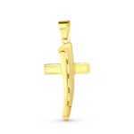 18K CRUZ MATE Y BRILLO 40X22 MM