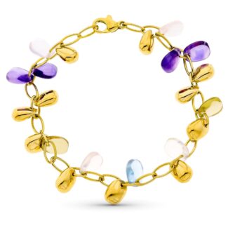 18K PULSERA ORO AMARILLO LAGRIMAS COLOR