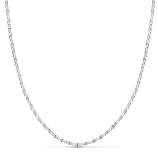 18K CADENA ORO BLANCO MACIZA DIAMANTADA 40CM 1,5 MM