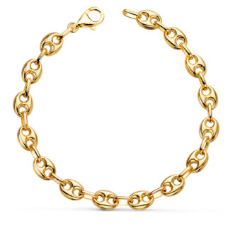 18K PULSERA ORO AMARILLO CALABROTE HUECO ANCHO: 7,5 MM, LARGO: 21CM