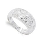 18K SORTIJA ORO BLANCO CON CIRCONITAS, ANCHO: 9,5 MM