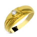 18K SORTIJA ORO BICOLOR DIAMANTE TALLA BRILLANTE, 0,10 QTS,