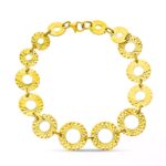 18K PULSERA ORO AMARILLO CIRCULOS TALLADOS, ANCHO 13 MM LARGO 18CM