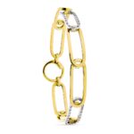 18K PULSERA ESLABONES CALADOS BICOLOR CIRCONITA ANCHO 9 MM LARGO 20CM