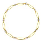 18K GARGANTILLA ORO BICOLOR ESLABONES OVALES Y CIRCULOS