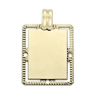 18K PLACA CHAPA ORO AMARILLO FILO TALLADO 26X20 MM