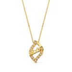 18K GARGANTILLA ORO AMARILLO MADRE CIRCONITA CADENA 44 CM