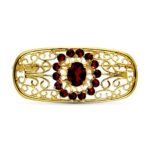 18K BROCHE ORO AMARILLO OVAL 14 CIRCONITAS