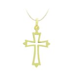 18K CRUZ ORO AMARILLO CALADA LISA 27X17 MM