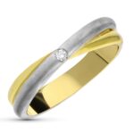 18K SORTIJA ORO BICOLOR BRILLANTE BICOLOR 0,03 QTS,