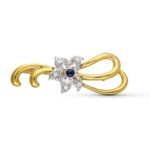 18K BROCHE ORO BICOLOR 2 RAMAS, 48X18 MM