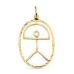 18K COLGANTE ORO AMARILLO INDALO OVAL, 26X17 MM