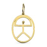 18K COLGANTE ORO AMARILLO INDALO OVAL, 28X21 MM