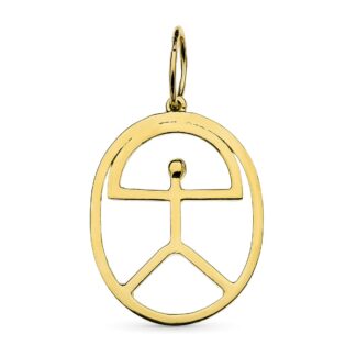 18K COLGANTE ORO AMARILLO INDALO OVAL, 28X21 MM