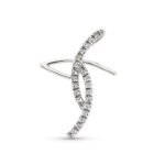 18K CRUZ ORO BLANCO Y CIRCONITA 31X10 MM
