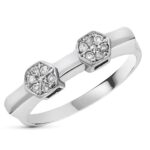 18K SORTIJA ORO BLANCO DIAMANTES TALLA BRILLANTE 0,15 QTS,
