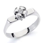 18K SOLITARIO DIAMANTE 0,10 QTES ORO BLANCO