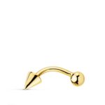 18K PIERCING CEJA ORO AMARILLO BOLA 3 MM Y PINCHO, 15X4 MM
