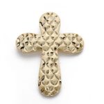 18K CRUZ ORO AMARILLO TALLADA GRANDE 39X30 MM