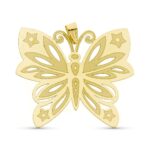 18K COLGANTE ORO AMARILLO LASER MARIPOSA 34X30 MM