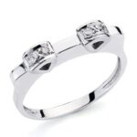 18K SORTIJA ORO BLANCO DIAMANTES TALLA BRILLANTE 0,10 QTS,
