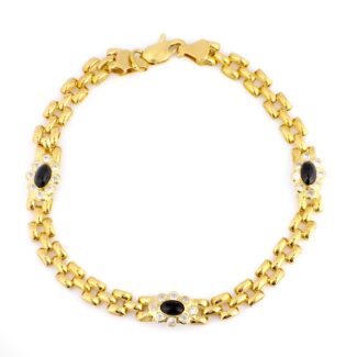 18K PULSERA ORO AMARILLO PANTER Y CUAJOS,