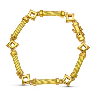 18K PULSERA ORO AMARILLO MATE Y BRILLO