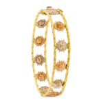 18K PULSERA SOLES TRICOLOR 13 MM