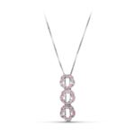 18K GARGANTILLA ORO BLANCO FLOR CIRCONITAS