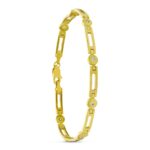 18K PULSERA ORO AMARILLO CIRCONITA MATE Y BRILLO