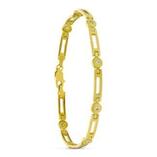 18K PULSERA ORO AMARILLO CIRCONITA MATE Y BRILLO