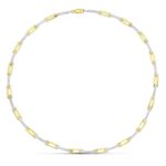 18K GARGANTILLA ORO BICOLOR CIRCONITA MATE Y BRILLO