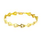 18K PULSERA ORO AMARILLO HOJAS CON CIRCONITAS