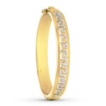 18K PULSERA RIGIDA ORO BICOLOR GRECA 10 MM