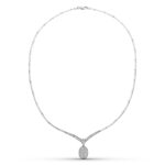 18K GARGANTILLA ORO BLANCO CIRCONITA MOTIVO OVAL
