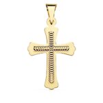 18K CRUZ ORO AMARILLO TALLADA 34X22 MM