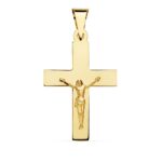 18K CRUZ CON CRISTO ORO AMARILLO 34 X 22 MM