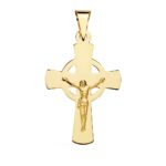 18K CRUZ ORO AMARILLO CON CRISTO 34X22 MM