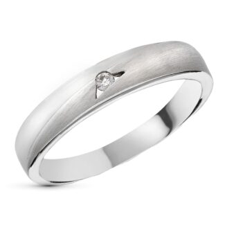 18K SORTIJA ORO BLANCO DIAMANTES TALLA BRILLANTE 0,050 QTS,