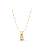18K COLGANTE ORO AMARILLO BRILLANTE 16X6 MM 0,05 QTS, CADENA 42 CM